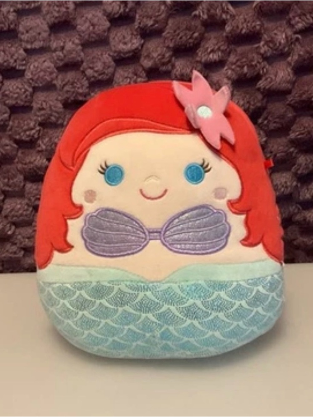 Squishmallow Disney Princess Ariel The Little Mermaid 8’’ Red Blue Plush Toy EUC